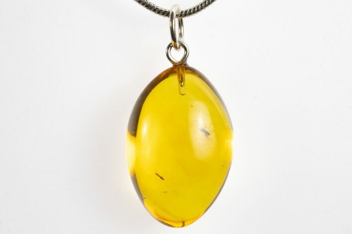 Polished Baltic Amber Pendant (Necklace) - Contains Two Flies! #328475